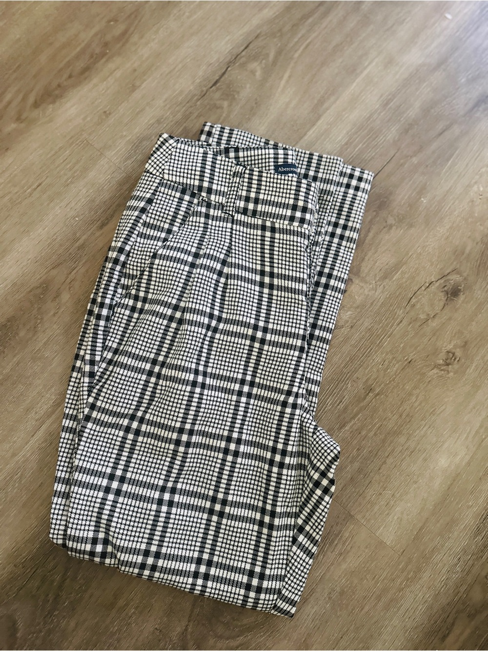Abercrombie & Fitch Plaid Pants XS Black White Tailored Career Chic